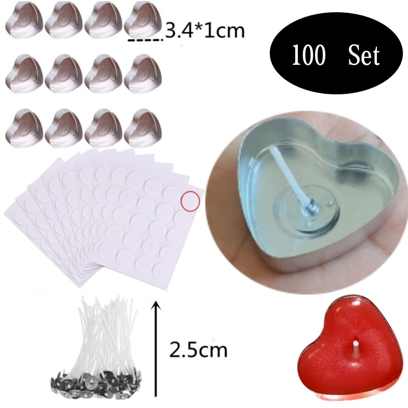 Candle Making Products - 100 conjuntos em forma de coração