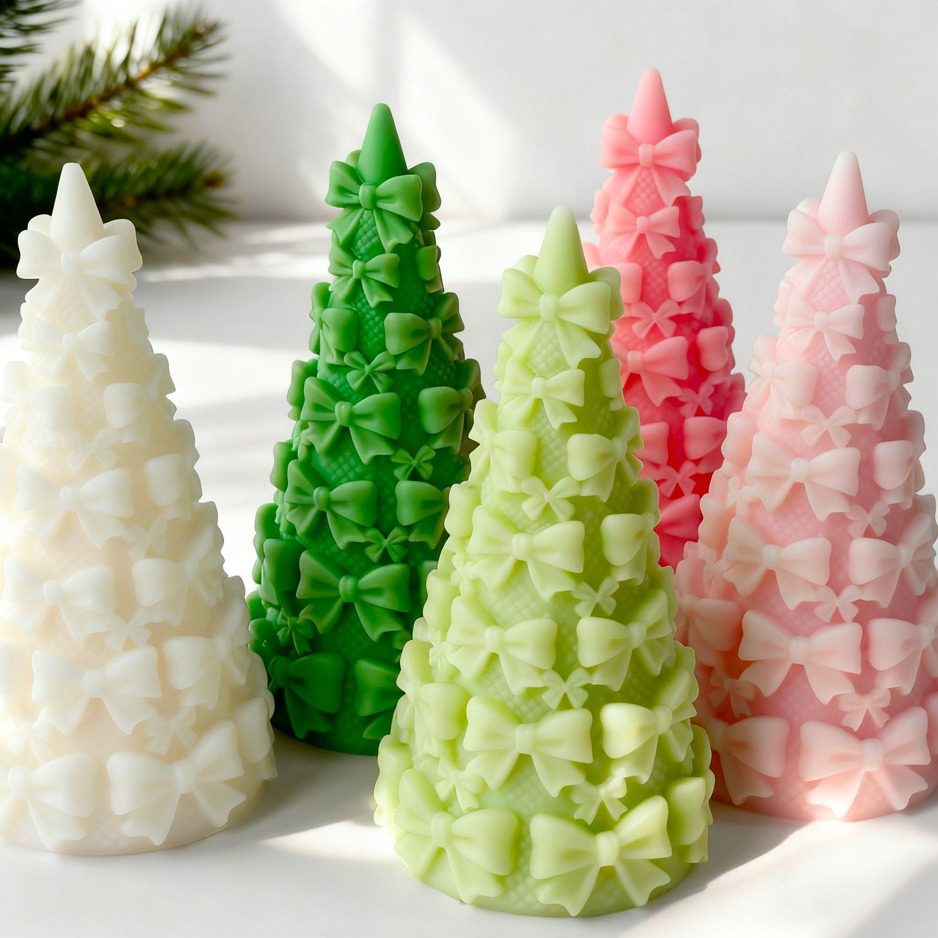 3d laço árvore de natal caixa  - Candle Making Products avaliação e preço